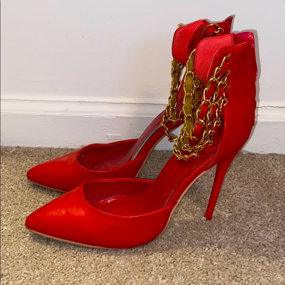 Red Stiletto Pumps